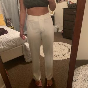 high waisted white pants